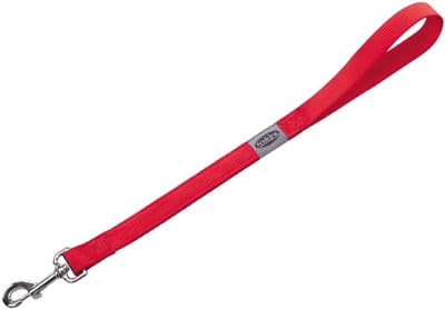Korte Hondenriem - Hondenleiband - Veilig Uitlaten - Stevig Nylon Materiaal - 35x25mm - Rood