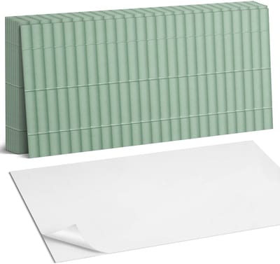 Coloray Plaktegels - Patroon van rechte pijpen in de lay-out Zelfklevende Wandtegels - 40 cm x 20 cm - Groente Plaktegels - 10 stuks - Rechthoek PVC Tegels - Plaktegels Badkamer - Vloertegels Zelfklevend - Vinyl Tegels Zelfklevend - Portugese Tegels