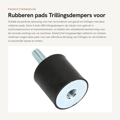 Dailygoods- Trillingsdempers Rubber/Metaal - 4 Stuks - Geluidsdemping - Trillingsmat - Bescherming Machine-werk - Vermindert Lawaai - Dempers