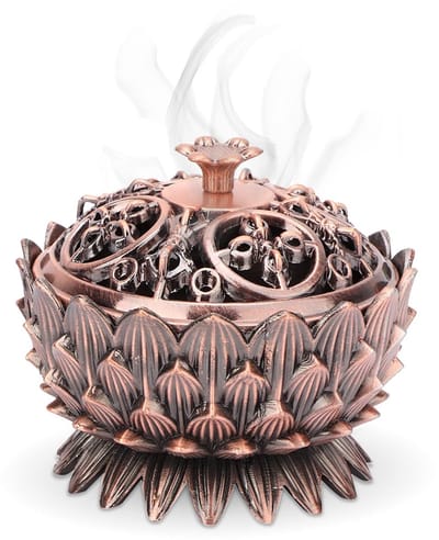 Dailygoods- Wierookbrander Antiek - Wierookhouder - Zinklegering - Holle Patronen - Decoratie - Handgemaakt Design