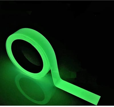 TOVBMUP Fluorescerende tape - 5 m x 20 mm - Waarschuwingsmarkering - Waterdichte tape die in het donker oplicht - Podiumbenodigdheden - Groen