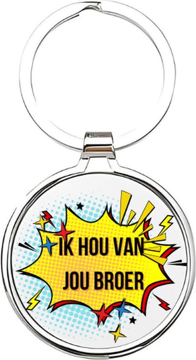 Akyol - Ik hou van jou broer Sleutelhanger - broer - De leukste broer - Broer sleutelhanger - broers sleutelhanger - Sleutelhanger voor je broer - Familie sleutelhanger - verjaardagscadeautje - Broer cadeau - Brother - broertje - 4 x 7,5 CM