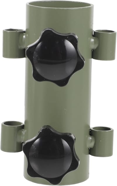 Stabilisatoren voor luifelstokken - Dubbele tentstokken - Metaal - Bevestigingspunten voor tentstokken voor buitenkampeerzeil - Tentstokken voor camping - Paalverstelbasis - 10×3.7cm - Groente