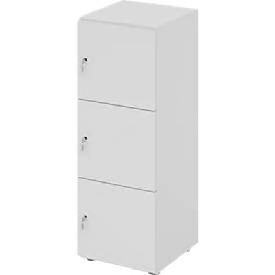 Lockerkast Topas Line, 3 x ordnerhoogte, 3 vakken, cilinderslot, B 400 x D 420 x H 1100 mm, grijs/grijs