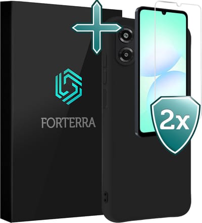Hoesje Met 2x Screenprotector - Geschikt voor Samsung Galaxy A07 - Sterk & Shockproof - Telefoon Hoes - Back Cover - Siliconen Case - Zwart