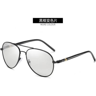Lunettes de soleil photochromiques polarisées pour hommes femmes Conduite Pilote Vintage Changement de couleur Vision nocturne Conduite Équitation Lunettes de soleil