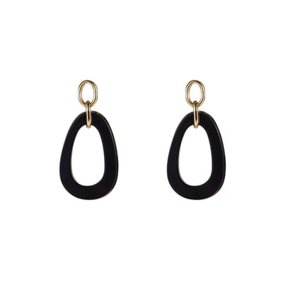 Go Dutch Label Oorknoppen Open Round Dangle Black