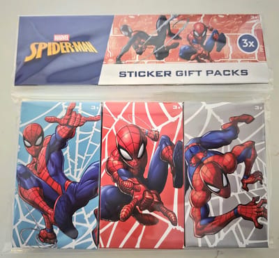 Marvel spiderman - 3 pocket uitdeel doosjes stickers - 3-delig - traktatie - uitdeelcadeautjes