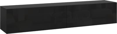 TV meubel Evaton zwevend 160x32x30 cm zwart hoogglans [en.casa]