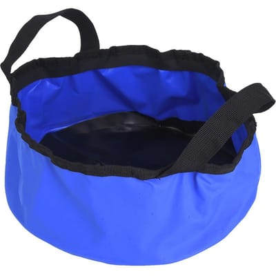 PVC Buiten Draagbare Ronde Opvouwbare Emmer Wasbak voor Reizen Kamperen Picknickblue