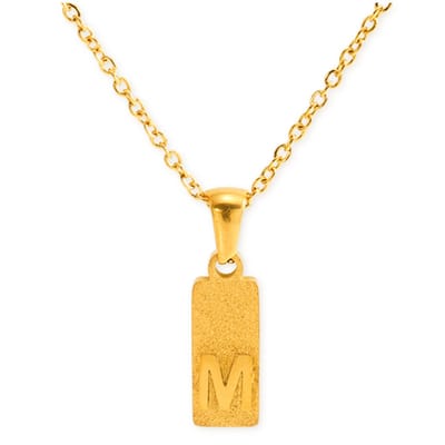 Marama - Ketting Letter M Goud Glitter - stainless steel - gold plated - tijdloos - nikkelvrij - letter M - persoonlijke ketting - letterketting - liefde - damesketting met hanger