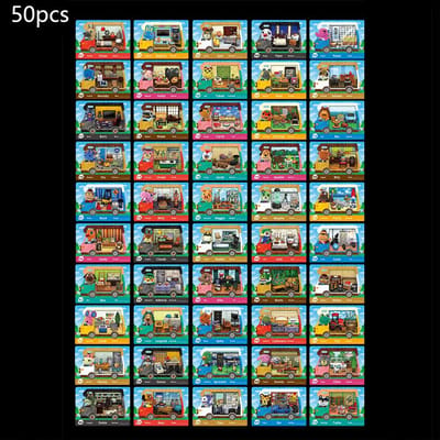 50 STUKS Animal Crossing Mini RV Spelkaarten Waterdicht Slijtvast Voor NS Switch blue
