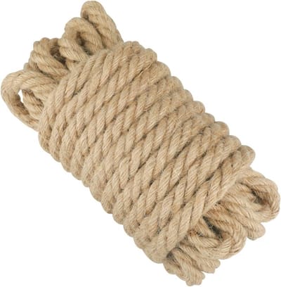 Dikke Jute Touw van 16 mm, 10 m Lang voor Creatieve Klussen, Meubeldecoratie en Tuinieren