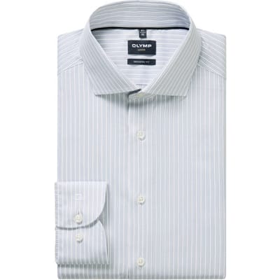 OLYMP Luxor Overhemd, Modern Fit, Royal Kent, Zilvergrijs