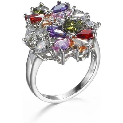 Nieuwe Mode Bloemenring, Temperament Creatieve Kleur Vrouwen Kristal Sieraden Totale Verkoop Geliefden Bruiloftsring Vrouwen 10
