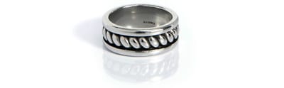 Marenca zilveren heren ring met touw motief (M)