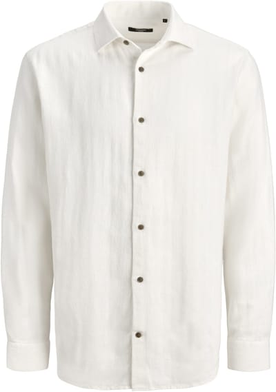 Jack & Jones Overhemd Jprblaparker Linen Blend L/s Shirt 12292161 Cloud Dancer Mannen Maat - M