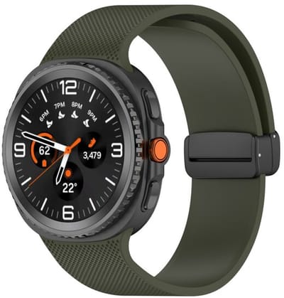 By Qubix - smartwatch bandje - Compatible Samsung bandje - D-buckle sportband - Leger groen - Geschikt voor Samsung Galaxy Watch 9 (40/44mm) - Watch 8 (40/44mm) - Watch 8 Classic (46mm)