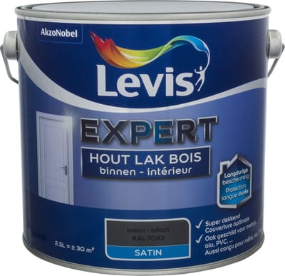 Levis Expert Hout Lak Binnen Satin - Beton - 2,5 L