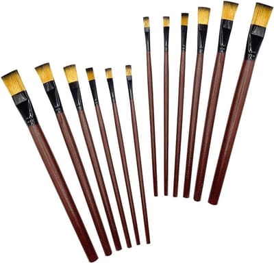 Flat Brushes voor Acrylverf, Waterverf en Canvas Schilderijen - Nylon Penseel Set voor Gezichtsverf en Kunstprojecten