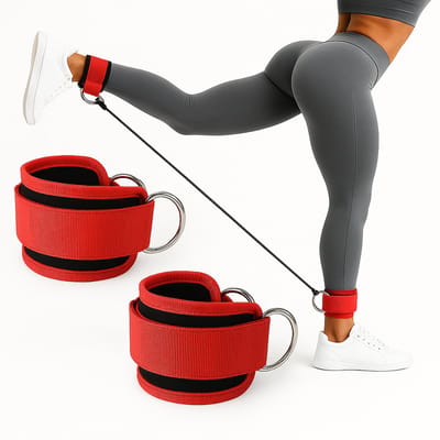 Enkelbandjes Rood voor Cable Machine – Set van 2 – Fitness Enkel Straps voor Gym & Thuis – Ideaal voor Been- en Bilspier Training