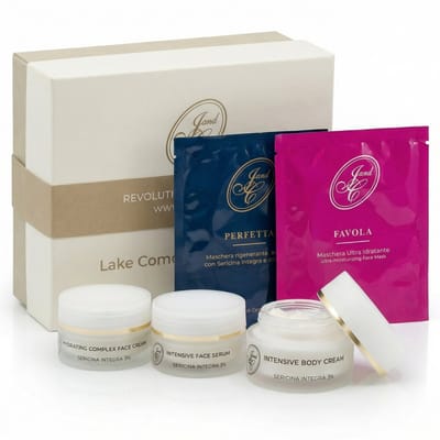 Serense Lake Como Beauty Ritual Giftset - Moederdag Cadeau voor Vrouw - Luxe 5-delige Skincare Set - Met Integrale Sericine & Hyaluronzuur - Anti-Aging Dagcrème, Serum & Maskers