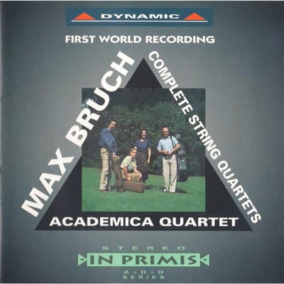 CD KWARTET ACADEMICA - Bruch;Comp.Strijkkwartetten CDS29 Dynamic 1993 Italië Klassiek Gebruikt gray