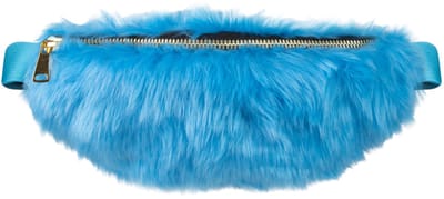 Partyxplosion Carnaval verkleed Heuptasje - plush neon - blauw - volwassenen - foute party / 80's / 90's