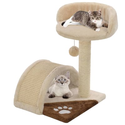 vidaXL - Kattenkrabpaal - met - sisal - krabpaal - 40 - cm - beige - en - bruin