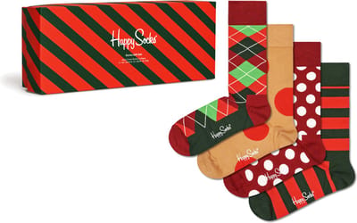 Happy Socks Dames / Heren Sokken Holiday Classics Giftbox 4-Pack - Maat 36-40
