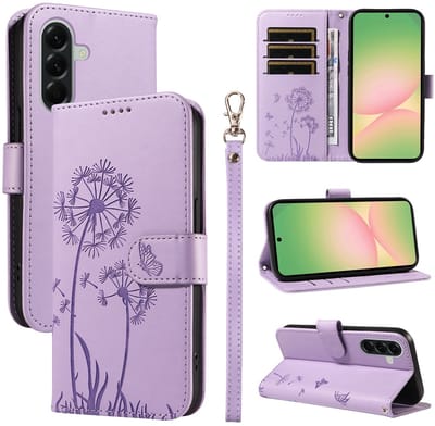 Coverup Hoesje - Geschikt voor Samsung Galaxy A57 Hoesje - Coverup Paardenbloem Book Case - Lavendel