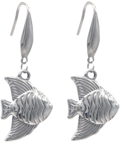 Dames Oorbellen – RVS – Vissen Design – Zilverkleurig – 4cm – Maritiem Thema