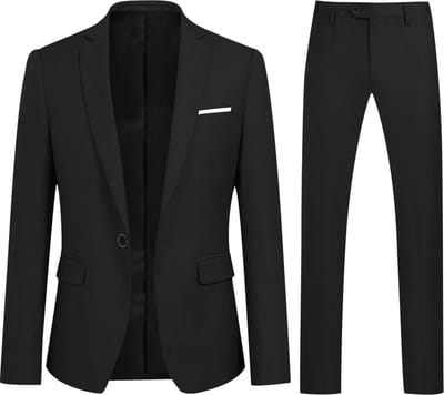 ALLTHEMEN Heren 2-Piece Suit - Zaken moderne casual jas pak - M