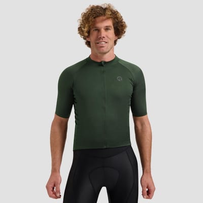 Rogelli Essential II Heren Fietsshirt - Korte Mouw - Lange Rits - Groen
