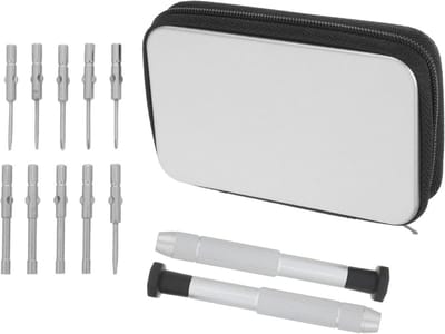 Precisie Schroevendraaierset - Mini Reparatieset - Brillen Repareren - Inclusief Opbergkoffer - 8.7 cm Lengte - Zilver