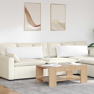 vidaXL - Zitkussens - 2 - st - Stof - Wit - 120 - x - 40 - cm