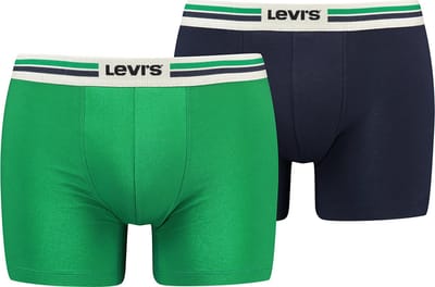 Levi's - 2-Pack - Boxershorts - Lange Pijp - Heren - groen / marine - M - 701222843