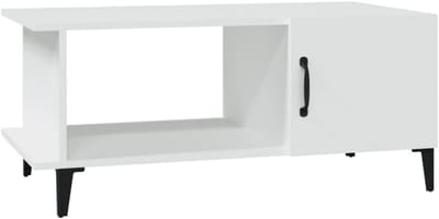 Salontafel Rechthoekig met Opbergruimte 90x50x40 cm Wit
