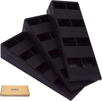 Zwarte Kunststof Geribbelde Wiggen 120 x 44 x 25 mm - 4 Stuks voor Nivellering