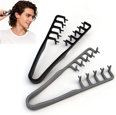 Textuur Kam - Volume Kam - Haar Stylen - Brede Tanden - 22.6 cm - Grijs Zwart