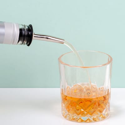 Schenktuit Drankfles – Shotjes Zonder Morsen – Zilver/Zwart – Past op Bijna Elke Fles – Roestvrij Staal en Siliconen