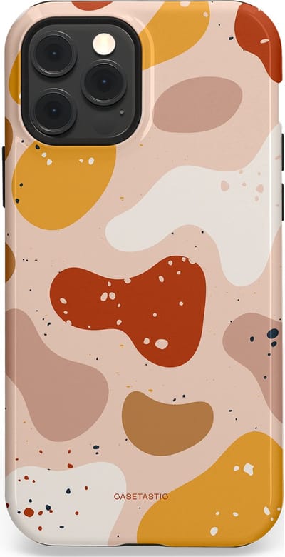 Casetastic Hoesje Geschikt voor Apple iPhone 12/12 Pro Magsafe - Stijlvolle Beschermende Duo-layer Case - Terrazzoque