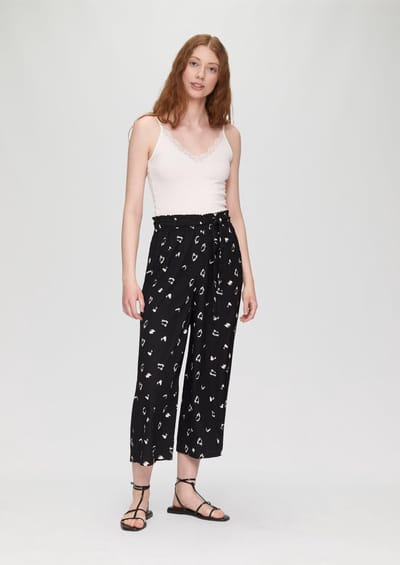 Qs Women-Broek--99A1 GREY/BLACK-Maat 34