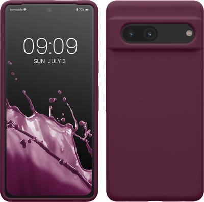 kwmobile telefoonhoesje geschikt voor Google Pixel 7 - Hoesje met siliconen coating - Smartphone case in bordeaux-violet