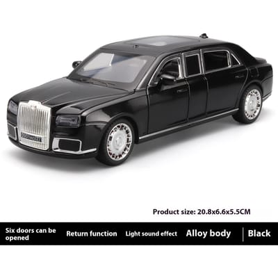1:24 Aurus Motors Aurus Senat Rusland Limousine Legering Metaal Diecast Modelauto Geluid & Licht Klassiek Verzamelsieraden Cadeaus