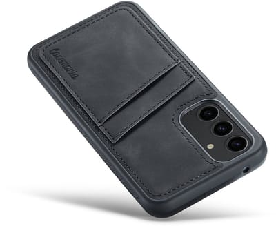 CaseMania Backcase hoesje geschikt voor Samsung Galaxy A36 - Effen Zwart - Kunstleer, TPU (Zacht)
