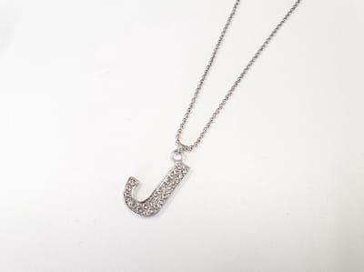 Ketting Met Letter Diamand - J