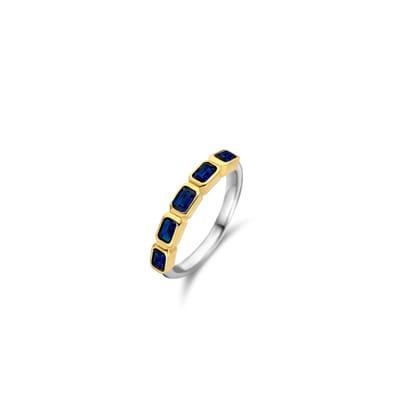 TI SENTO Dames Ring - 925 zilver - Blauw - Maat 16.50 mm / maat 52 - 12274BY