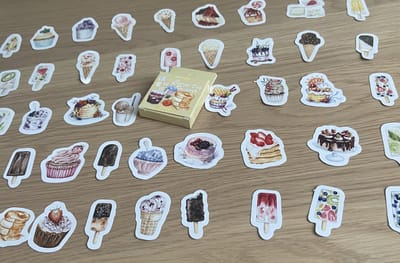 Bullet Journal Stickers 45 stickers – Gebak & IJs – Ice Cream, Food – Planner, Agenda & Scrapbook Stickers – Sinterklaas, Kerst & Schoencadeau – Cadeaus onder 5 euro