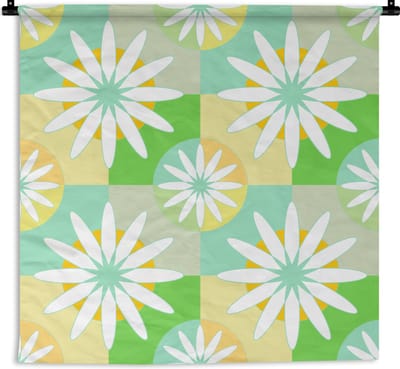 Wandkleed - Wanddoek - Bloemen - Zomer - Patronen - 180x180 cm - Wandtapijt